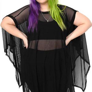 Foxblood Mesh Rhiannon Flowing Tunic Top